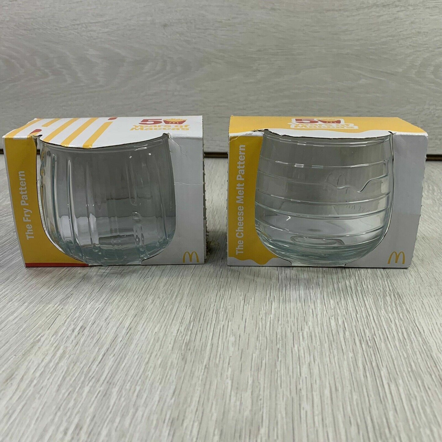 50 Years of Macca's Wobbling Glasses - The Fry Pattern & The Cheese Melt Pattern