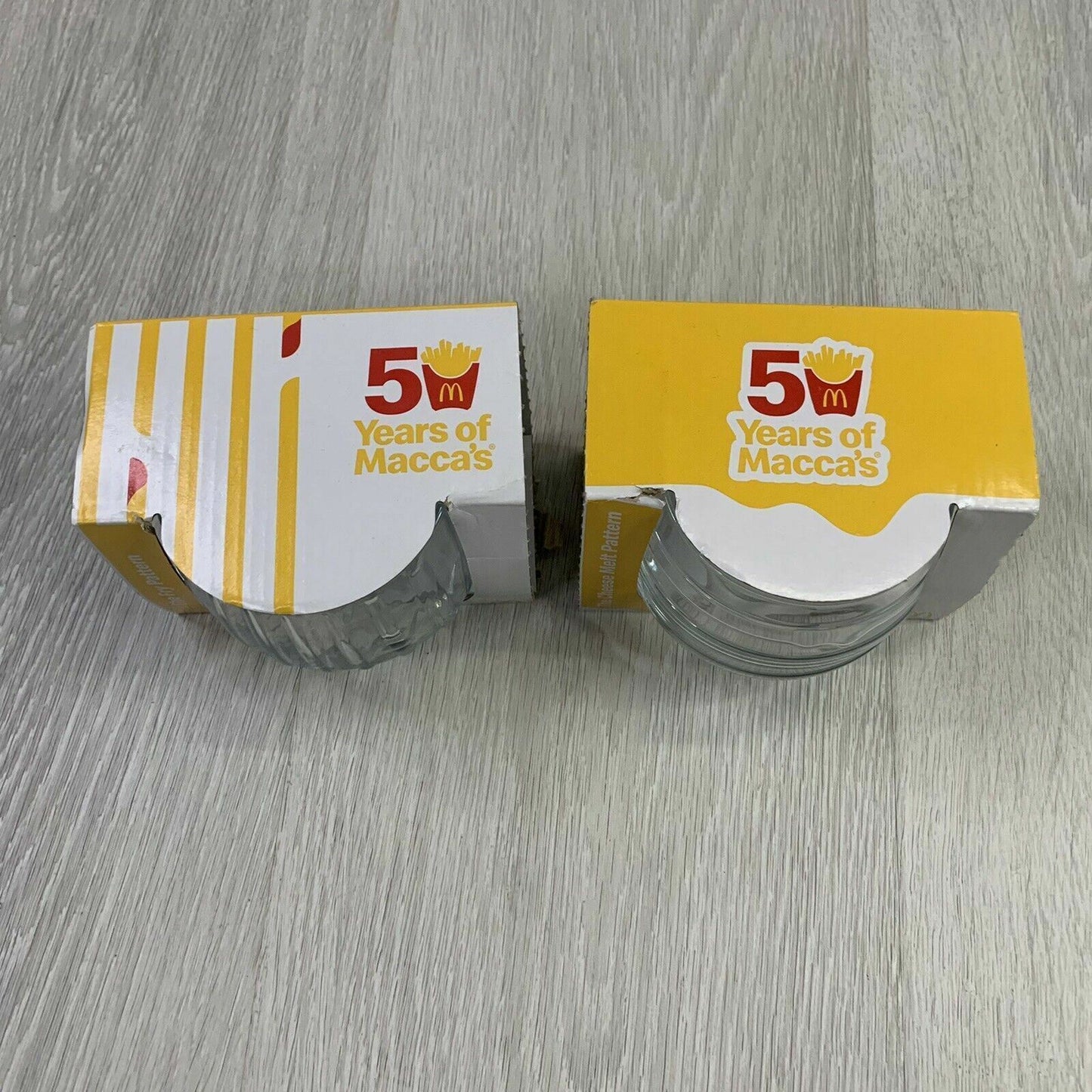 50 Years of Macca's Wobbling Glasses - The Fry Pattern & The Cheese Melt Pattern
