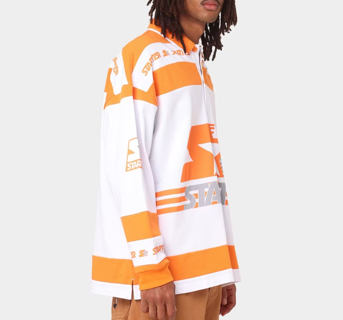 Starter Premium Orange & White Pullover Shirt Size L