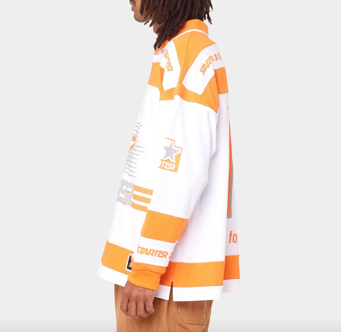 Starter Premium Orange & White Pullover Shirt Size L