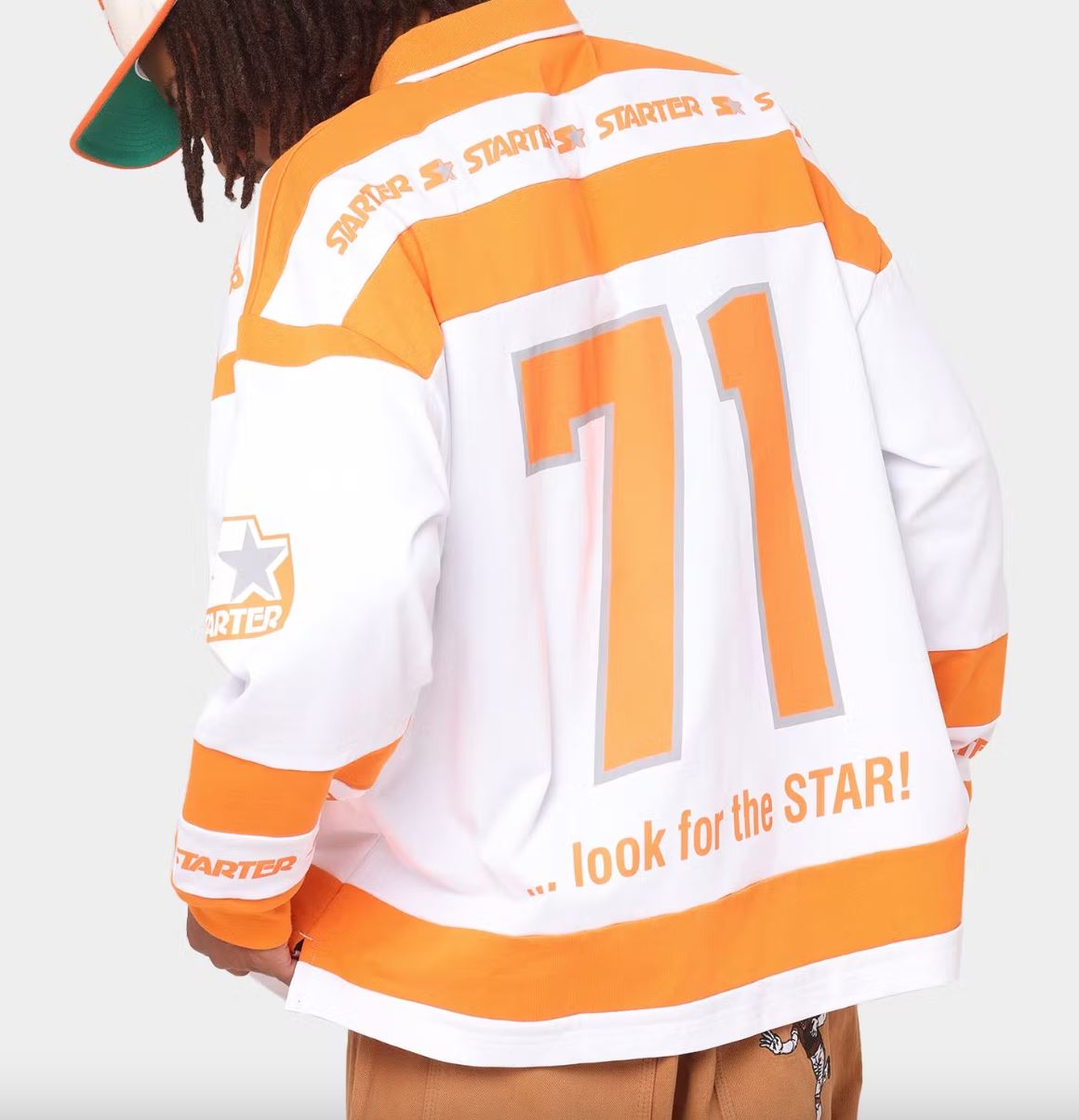 Starter Premium Orange & White Pullover Shirt Size L