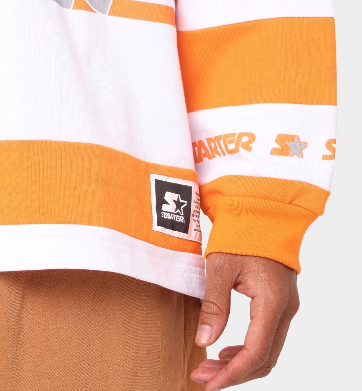 Starter Premium Orange & White Pullover Shirt Size L
