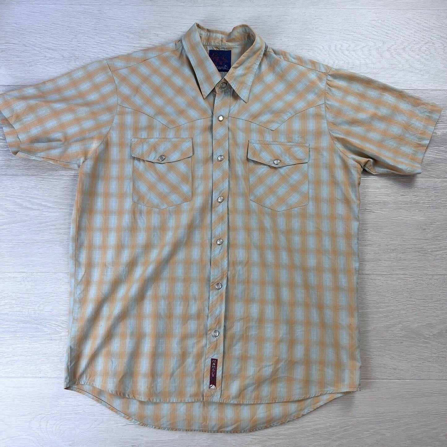 Vintage Mambo Checkered Button Up Mens Shirt Size Large
