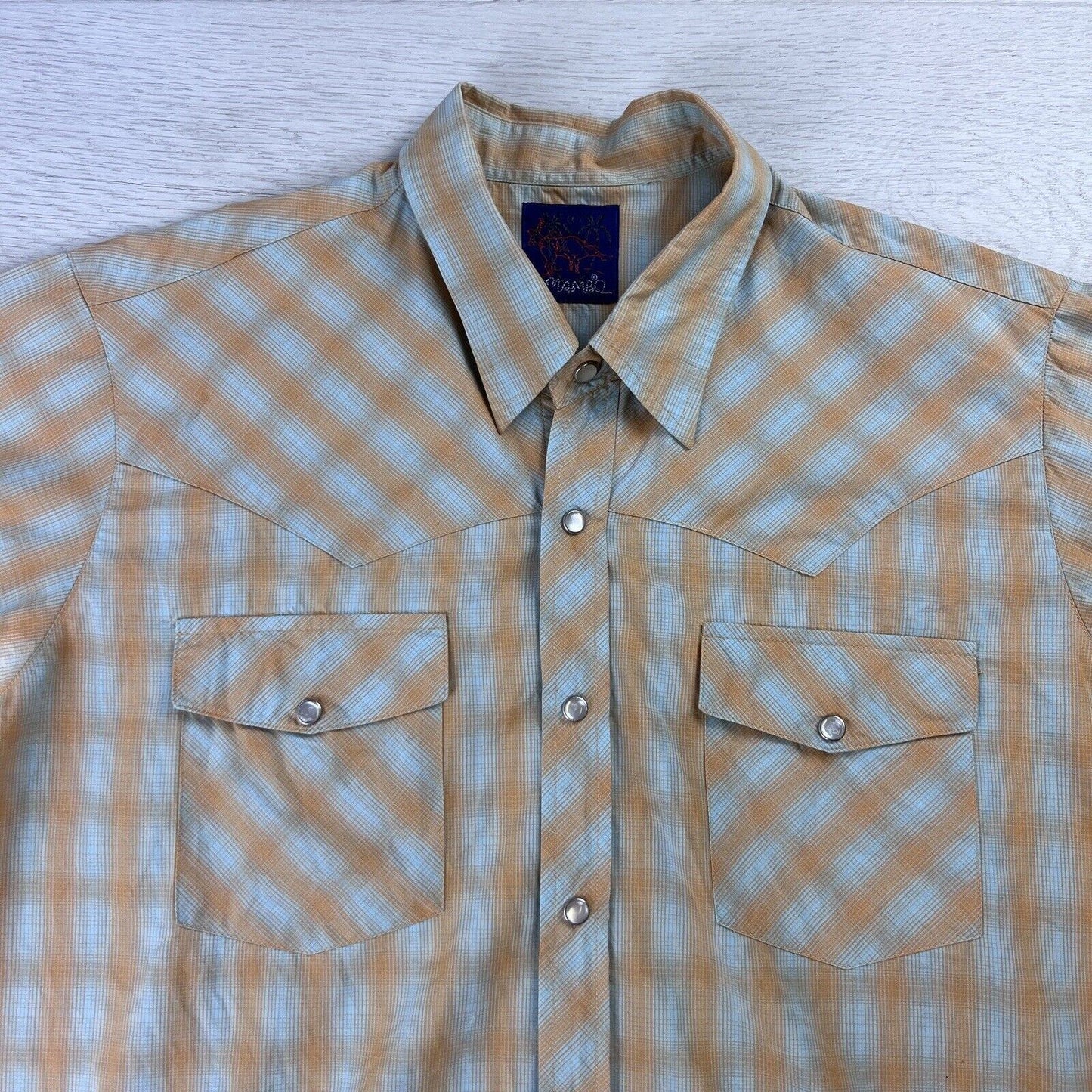 Vintage Mambo Checkered Button Up Mens Shirt Size Large