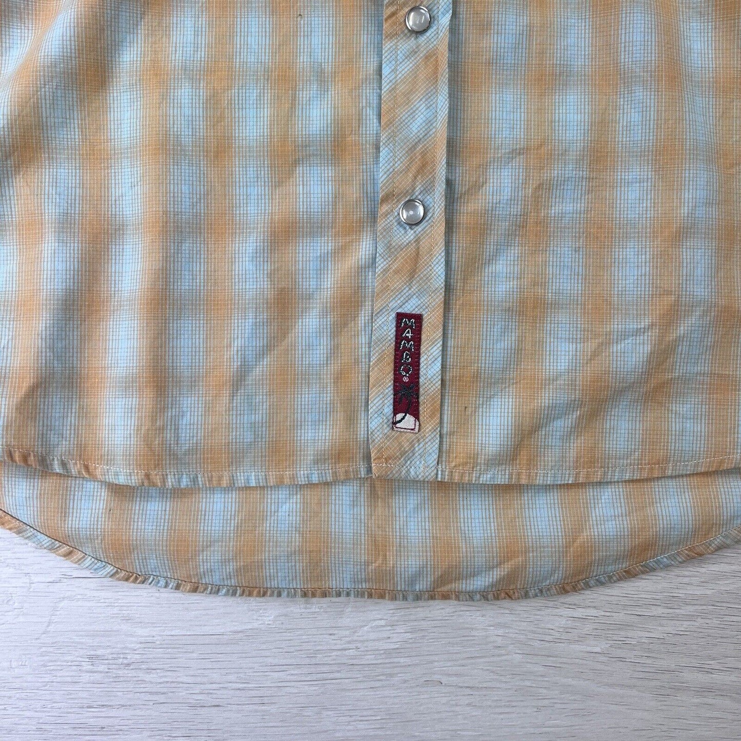 Vintage Mambo Checkered Button Up Mens Shirt Size Large