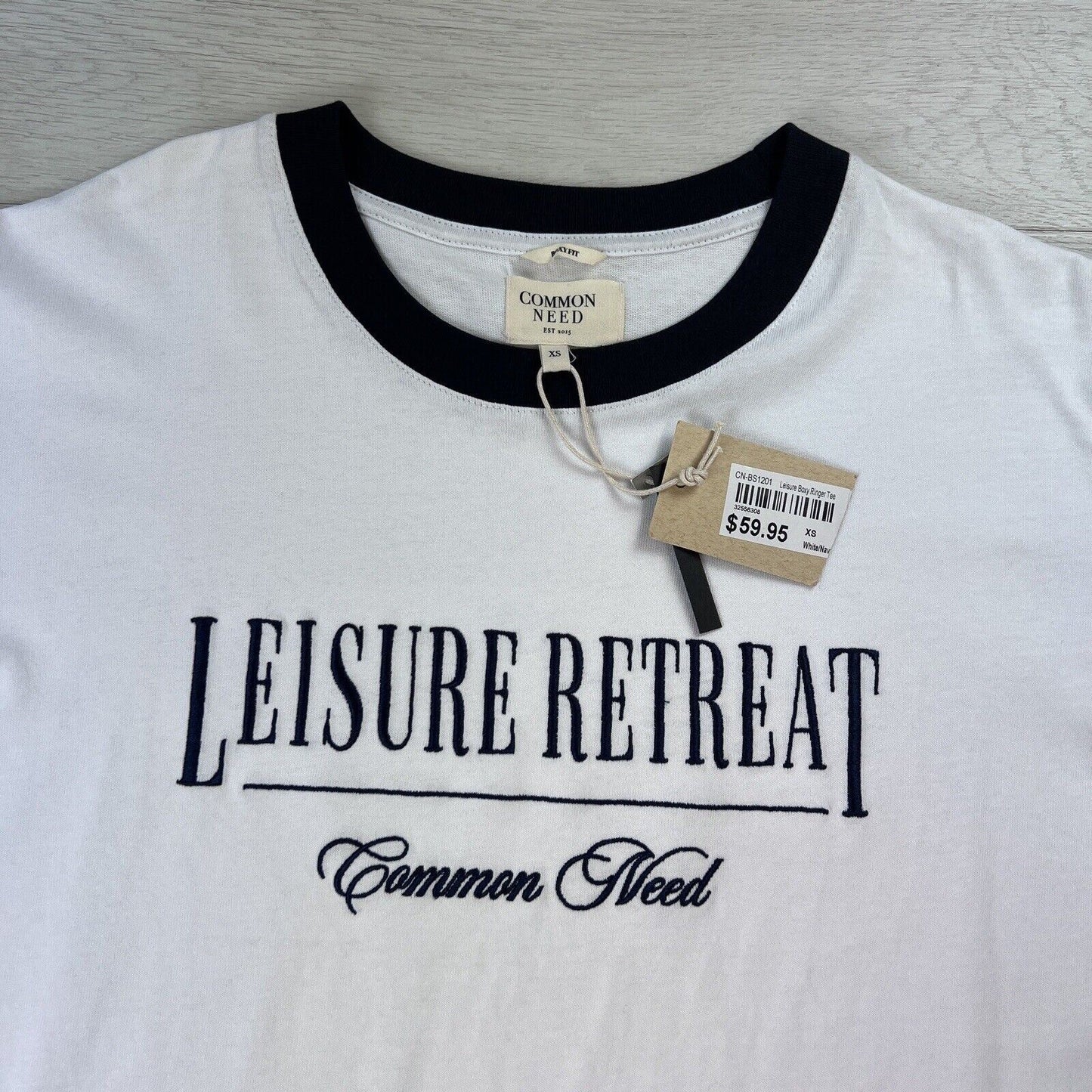 Common Need Boxy Fit Oversized Womens White T-Shirt Size XS