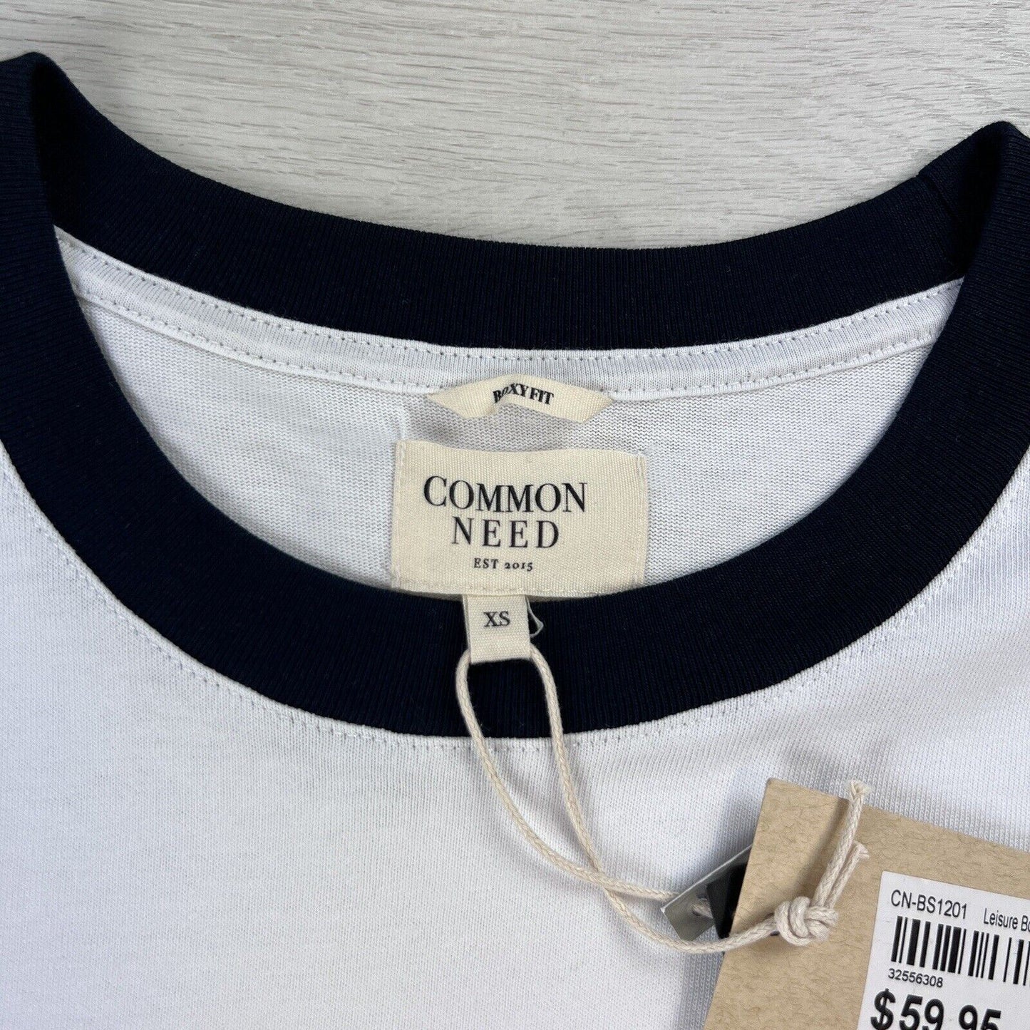 Common Need Boxy Fit Oversized Womens White T-Shirt Size XS