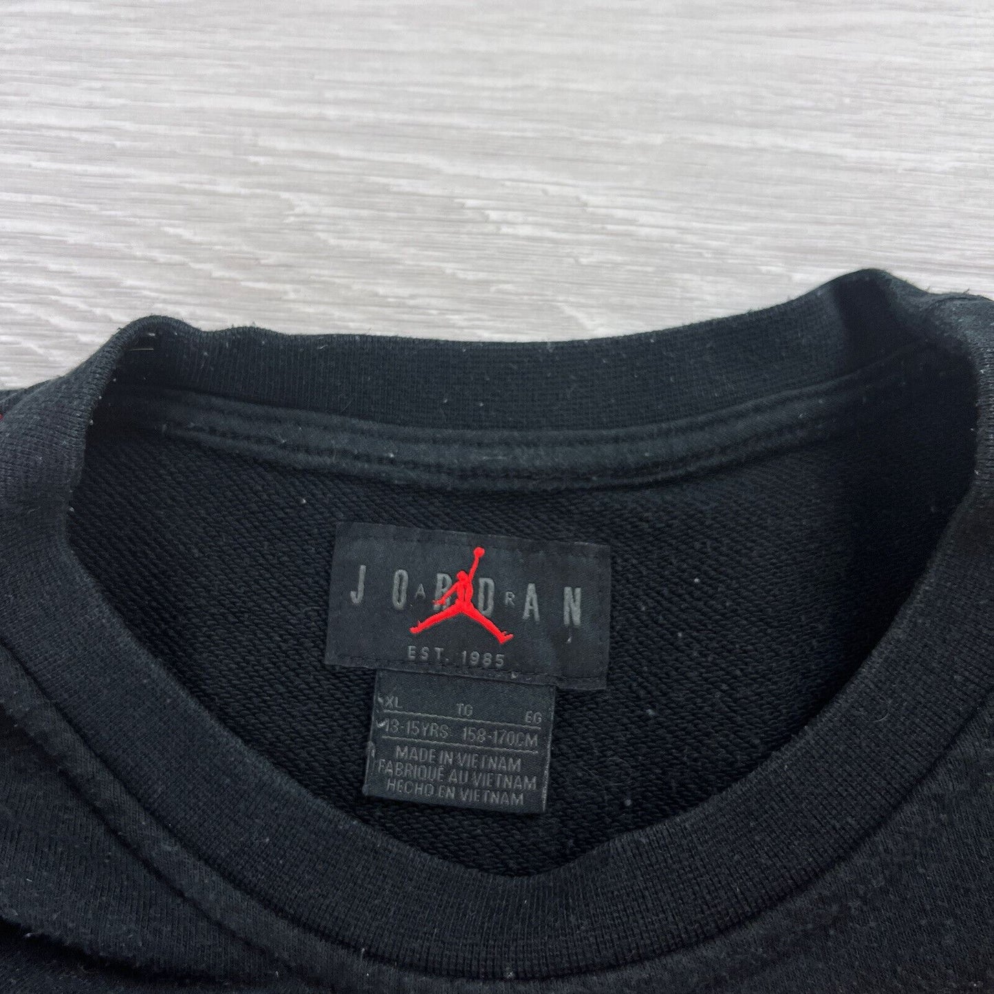 Air Jordan Mens Black Pullover Jumper Sweater 13-15 Years
