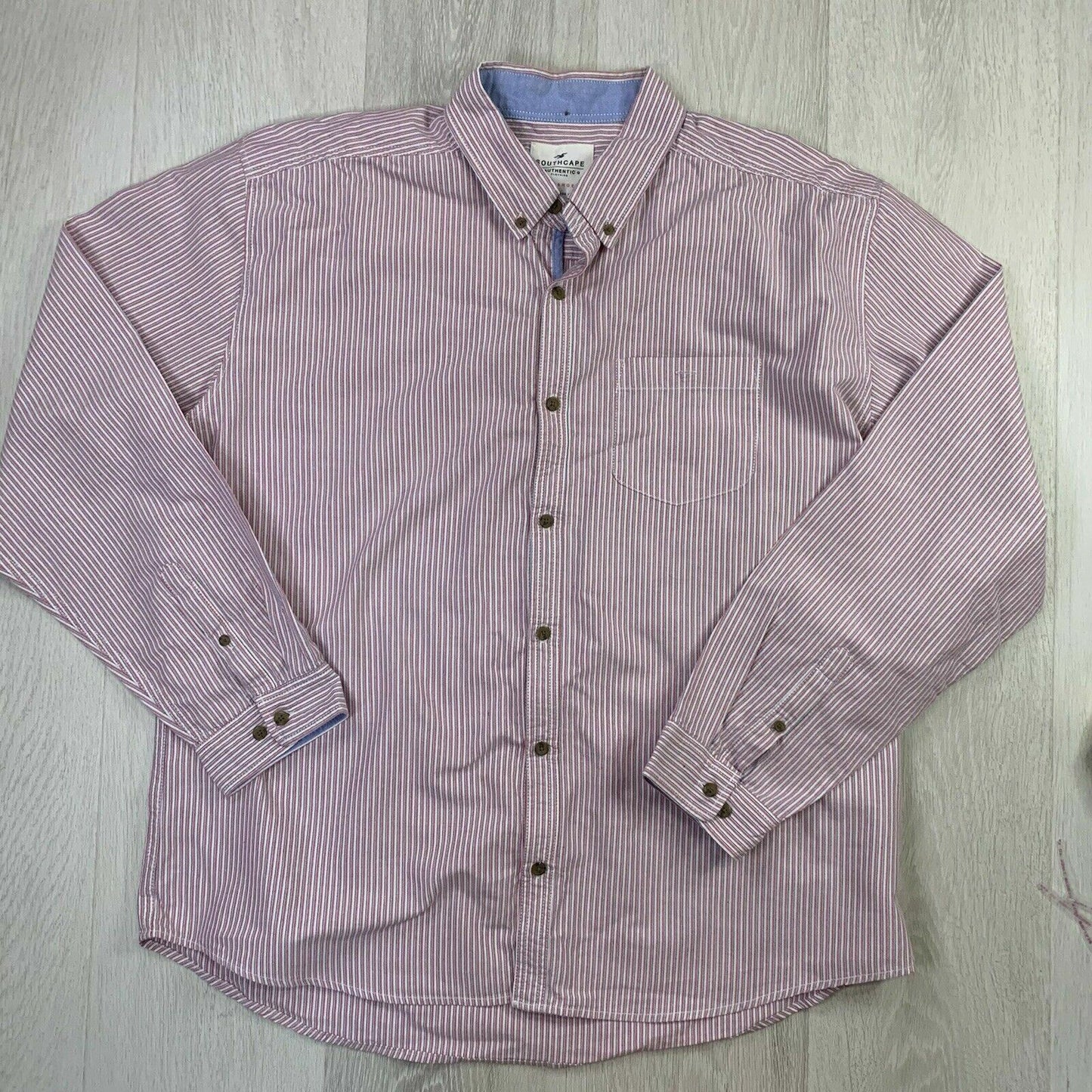 Southcape Mens Classic Fit Long Sleeve Button Up Striped Shirt Size XXL