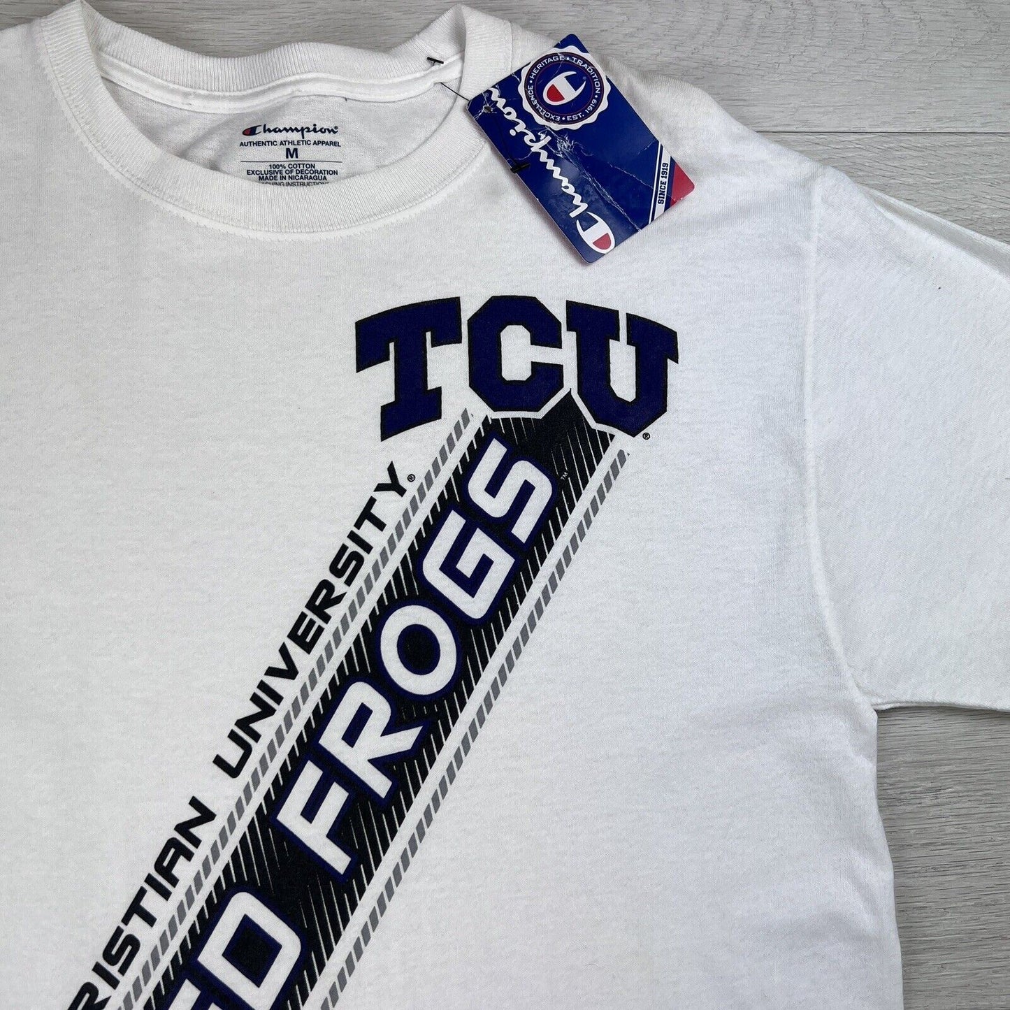 Champion Texas Christian University TCU Horned Frogs White T-Shirt Size M