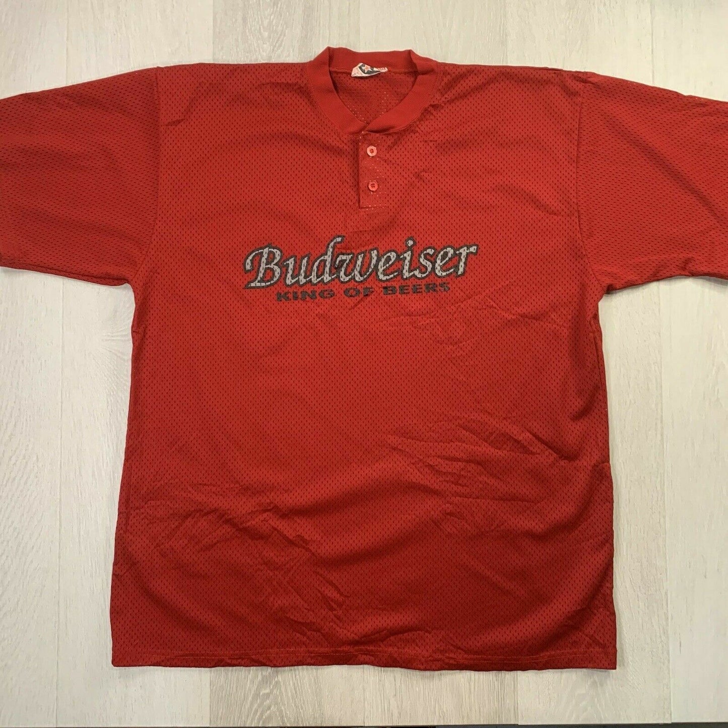 Don Alleson Athletic Budweiser King of Beers Mens Red Baseball Jersey Size 2XL