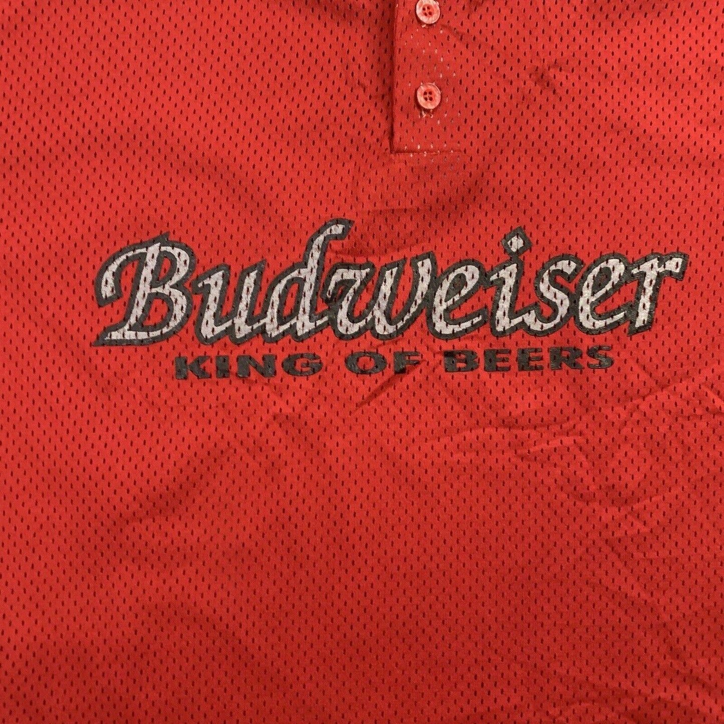 Don Alleson Athletic Budweiser King of Beers Mens Red Baseball Jersey Size 2XL