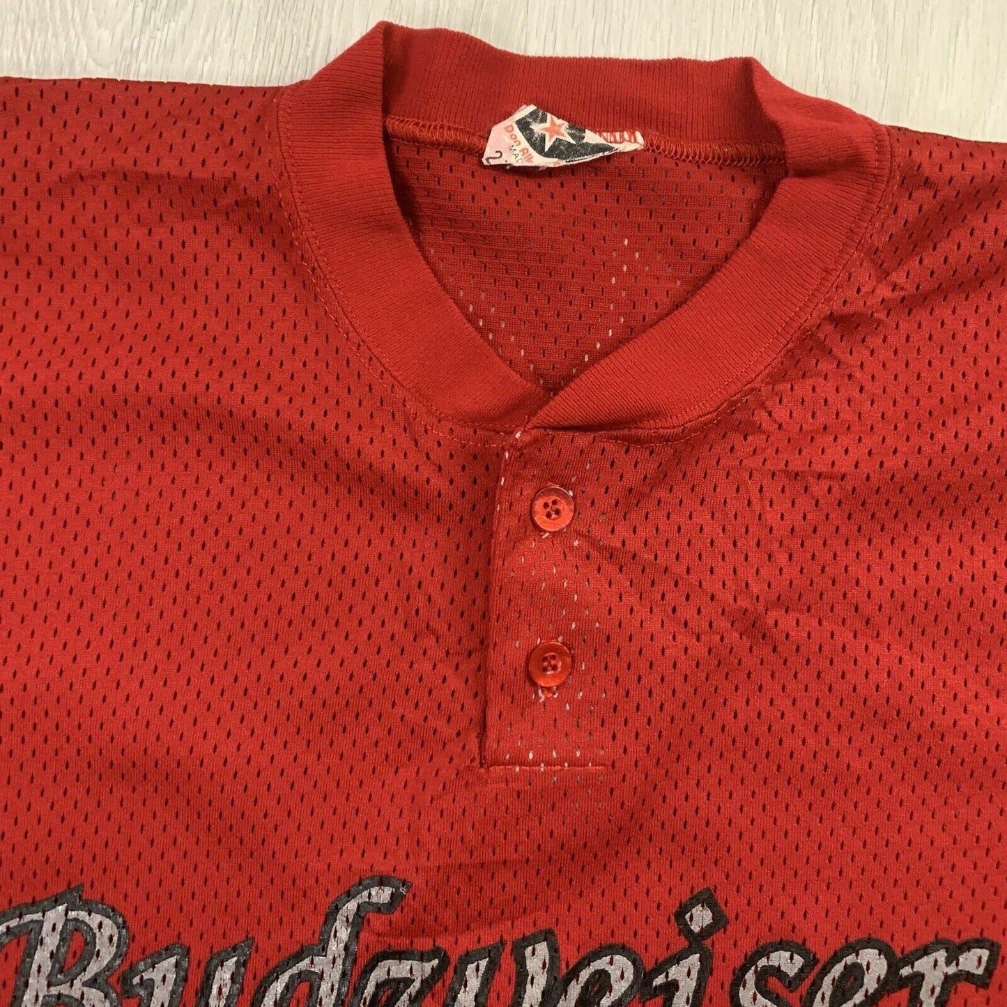 Don Alleson Athletic Budweiser King of Beers Mens Red Baseball Jersey Size 2XL