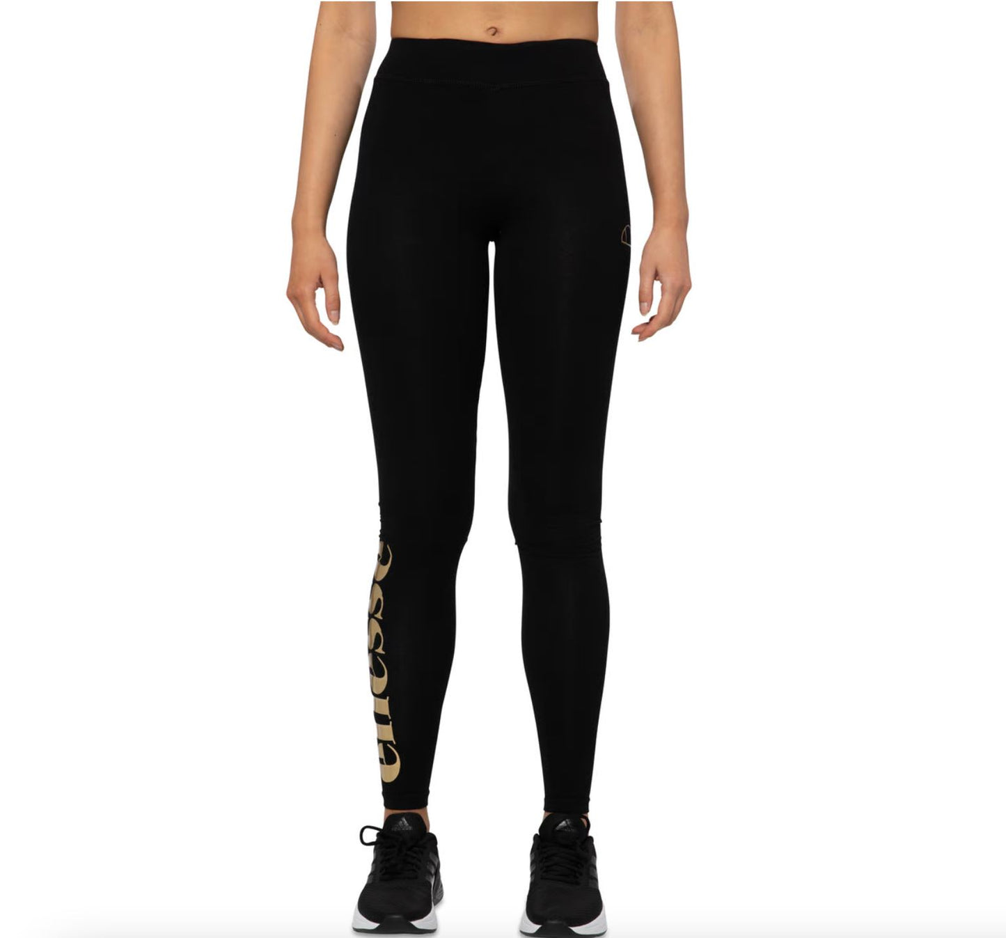 Ellesse Womens Black Leggings with Gold Print Size 6UK