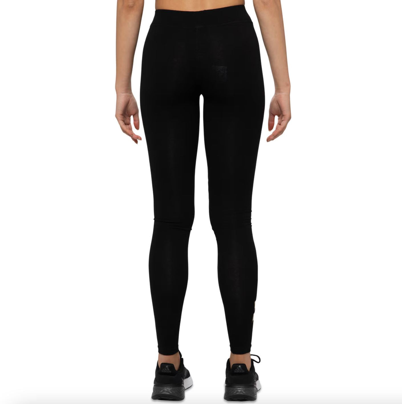 Ellesse Womens Black Leggings with Gold Print Size 6UK