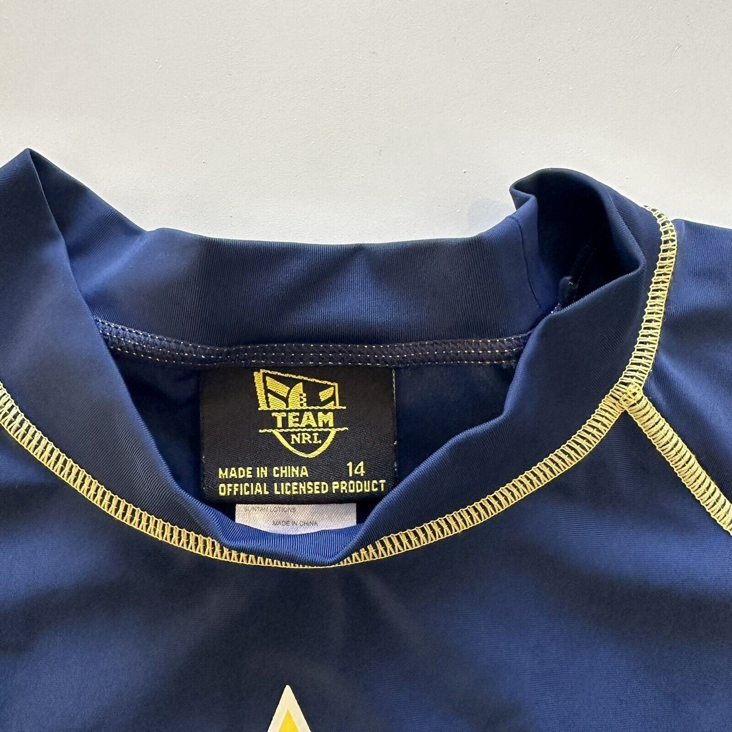 NRL Queensland Cowboys Boys Rash Shirt Swim Shirt Size 14 Years (Pre-owned)