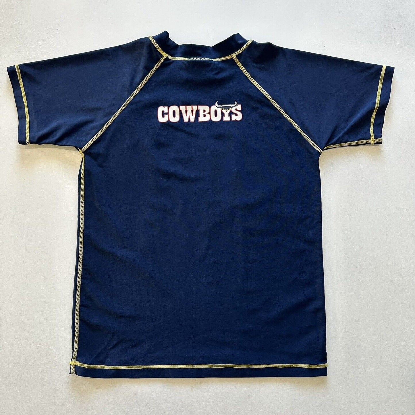 NRL Queensland Cowboys Boys Rash Shirt Swim Shirt Size 14 Years (Pre-owned)