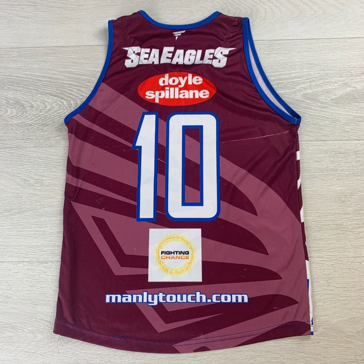 Fi-Ta Manly Waringah Sea Eagles Touch Association Singlet Kids Size 10 Years
