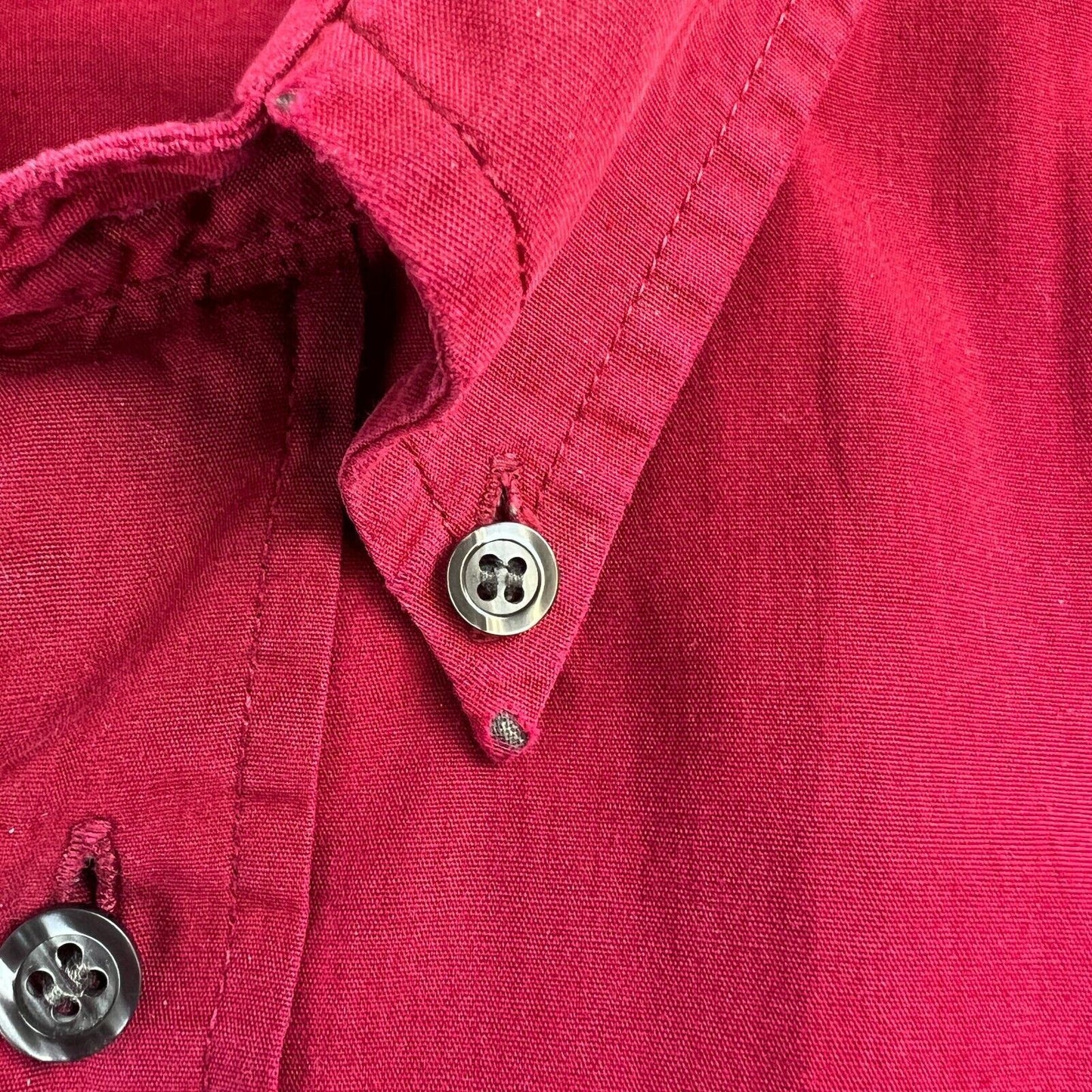 Gaz Man Red 100% Cotton Long Sleeve Button Up Shirt Size XL