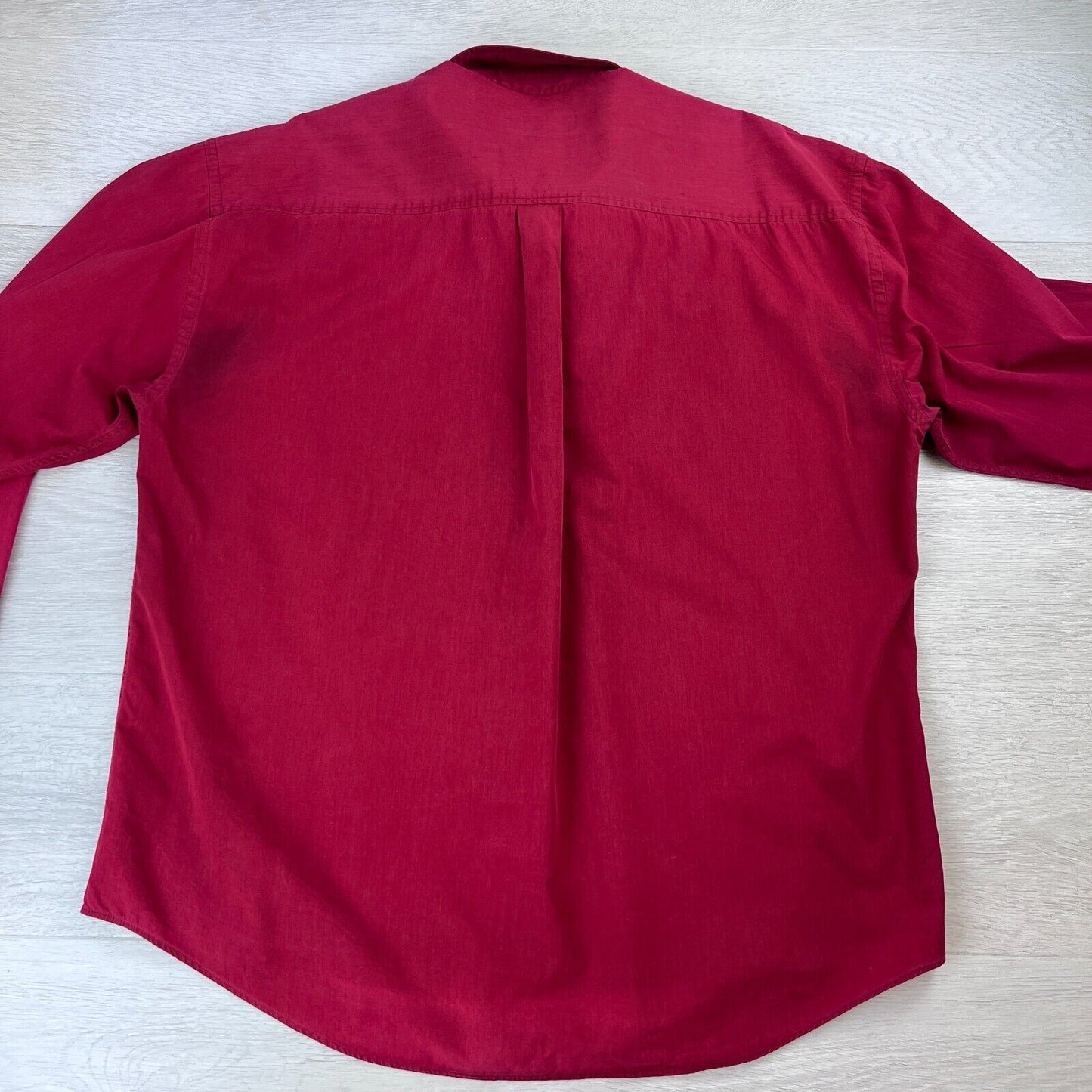 Gaz Man Red 100% Cotton Long Sleeve Button Up Shirt Size XL