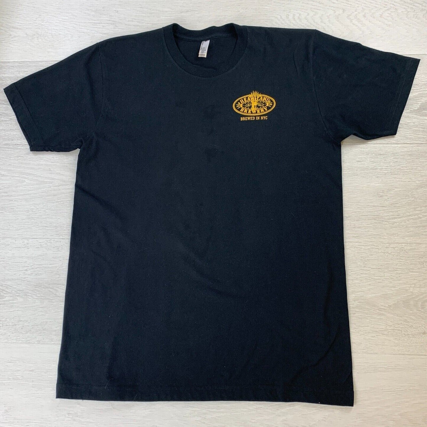 Heartland Brewery NYC New York Mens Black T-Shirt Size Large