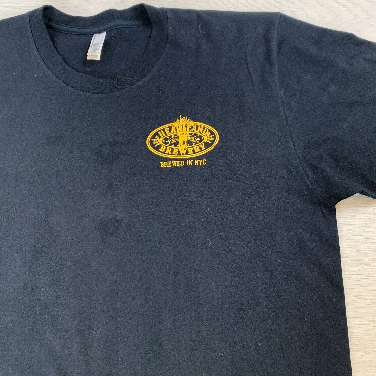 Heartland Brewery NYC New York Mens Black T-Shirt Size Large