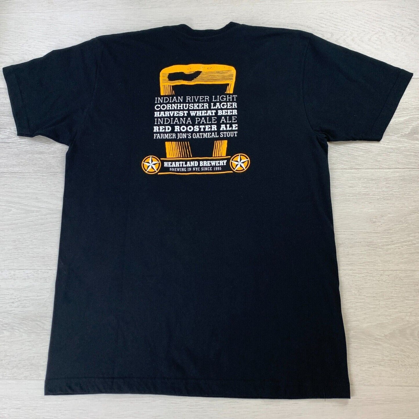 Heartland Brewery NYC New York Mens Black T-Shirt Size Large