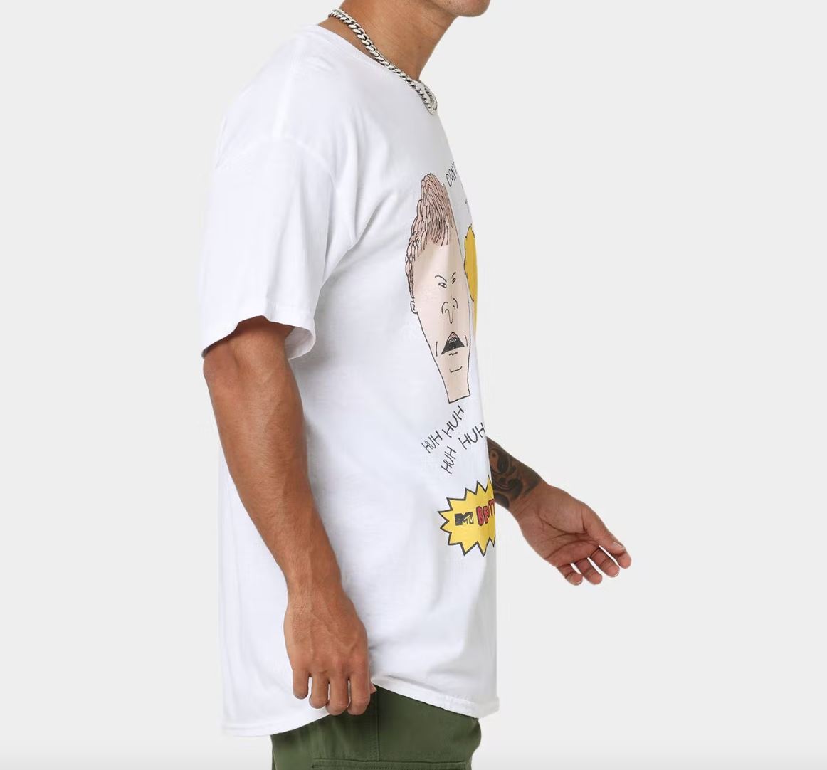 American Thrift X Beavis & Butthead Stuff Sucks Mens White T-Shirt Size Large