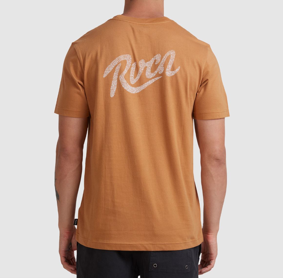 RVCA Script Mens Yellow-Brown T-Shirt Size Medium