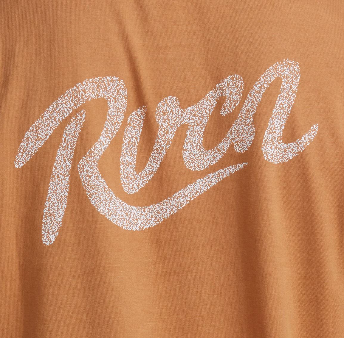 RVCA Script Mens Yellow-Brown T-Shirt Size Medium