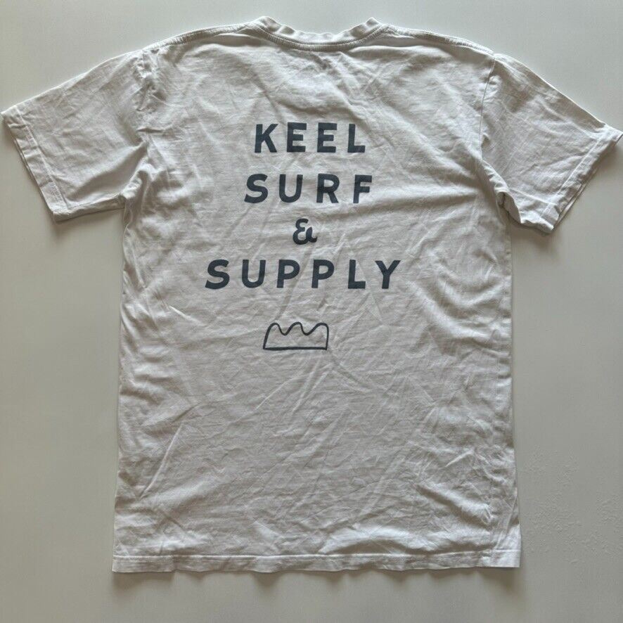 Keel Surf & Supply Mens White T-Shirt Size Medium