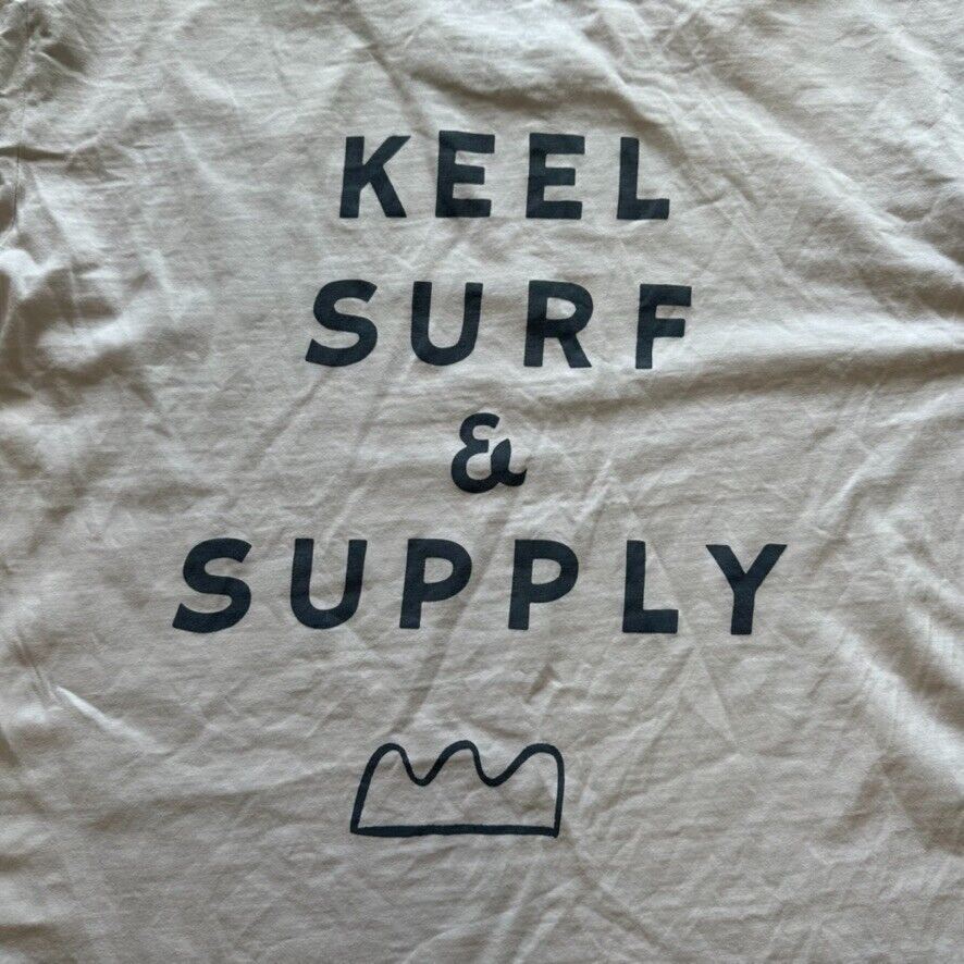 Keel Surf & Supply Mens White T-Shirt Size Medium