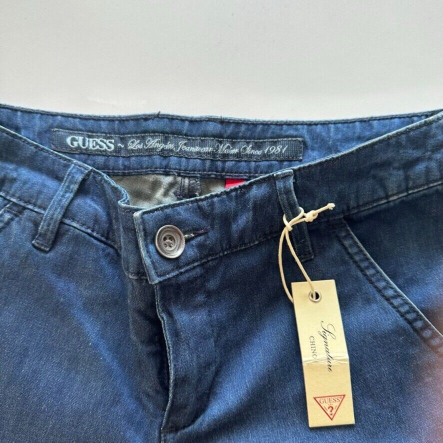 Guess Womens Signature Blue Denim Slim Fit Size 25 (New)