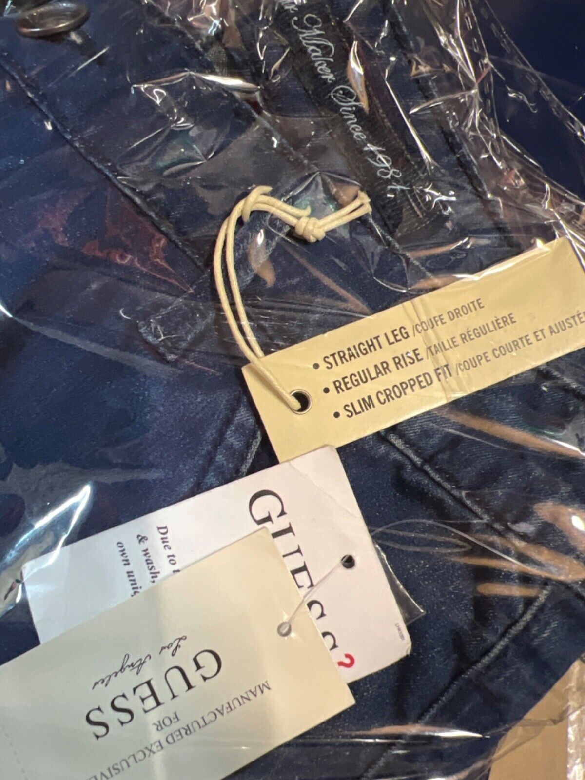 Guess Womens Signature Blue Denim Slim Fit Size 25 (New)