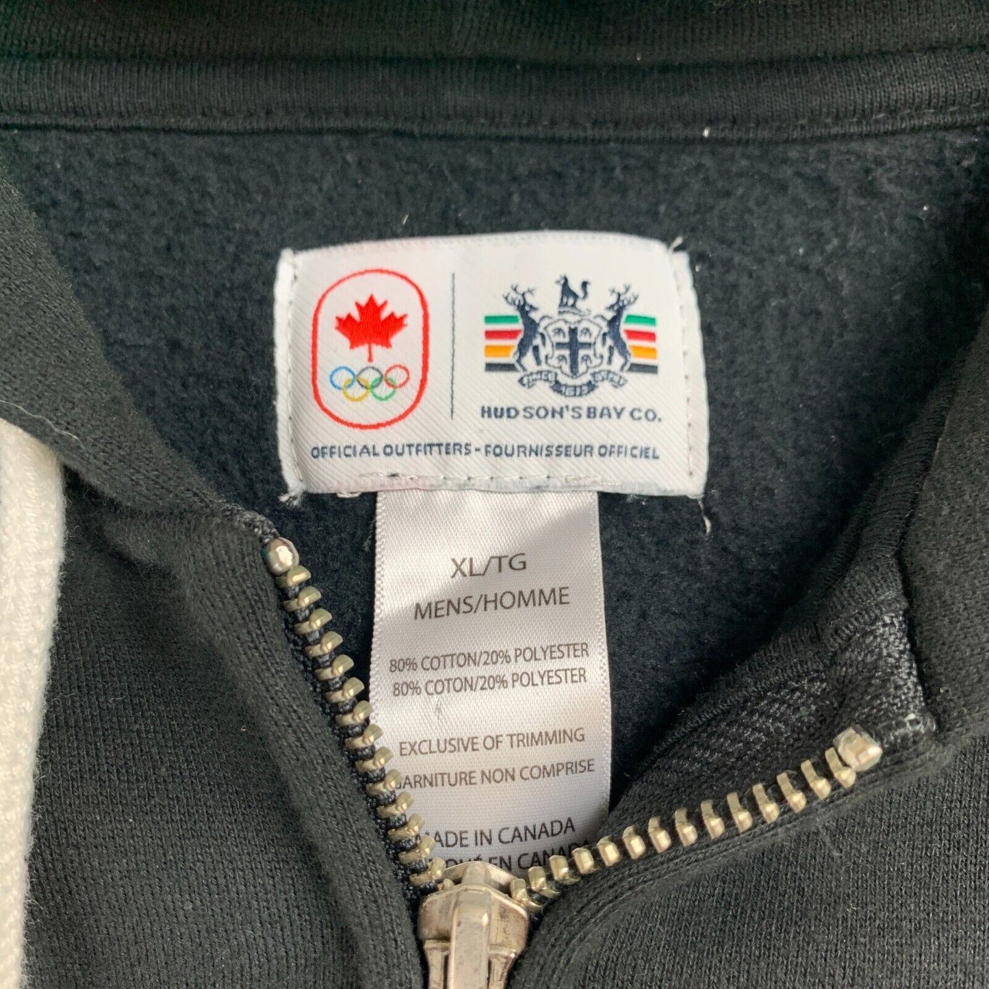 Hudson's Bay Company Olympics Team Canada Mens Black Hoodie Size XL
