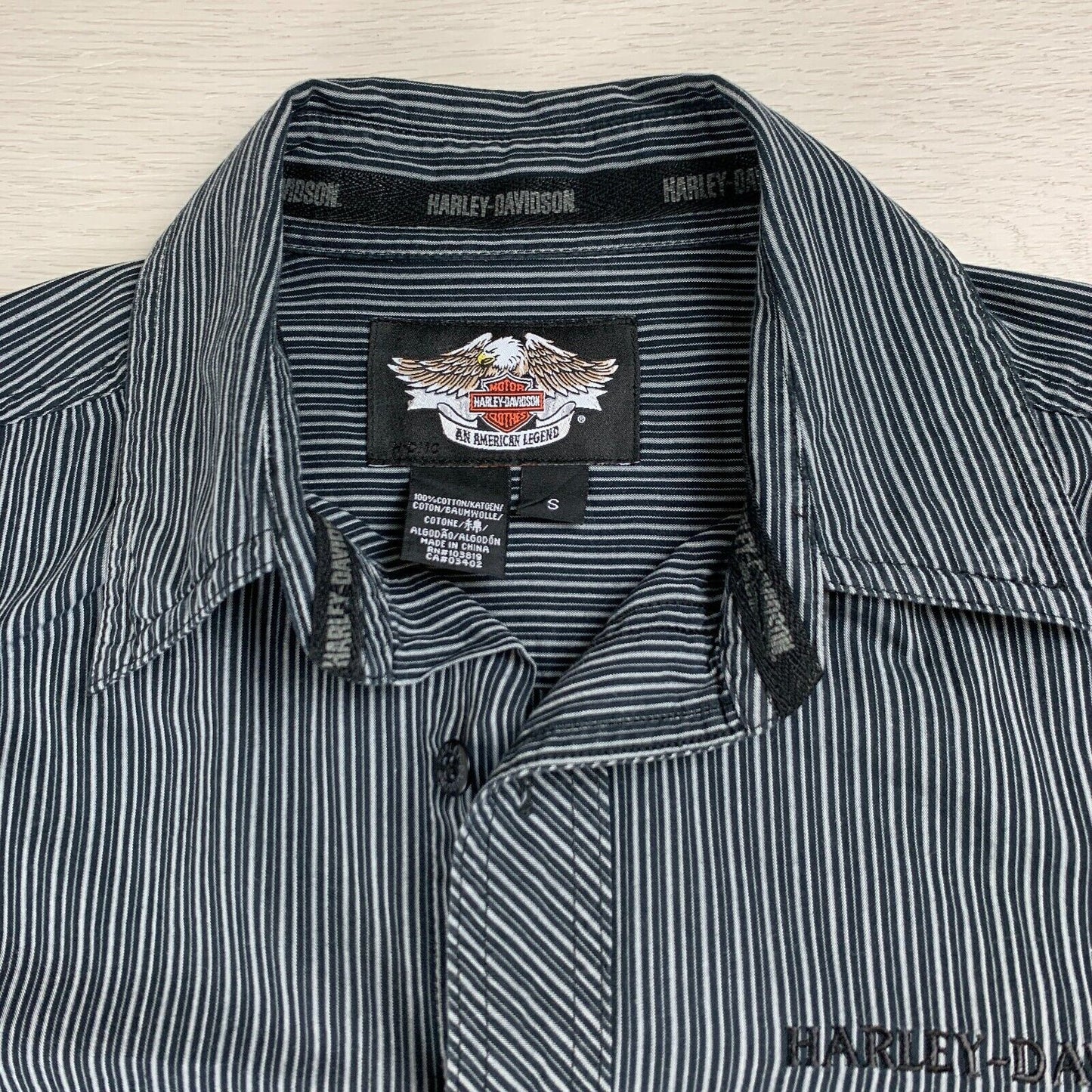 Harley-Davidson Mens Long Sleeve Button Up Shirt Size Small (Measures M)
