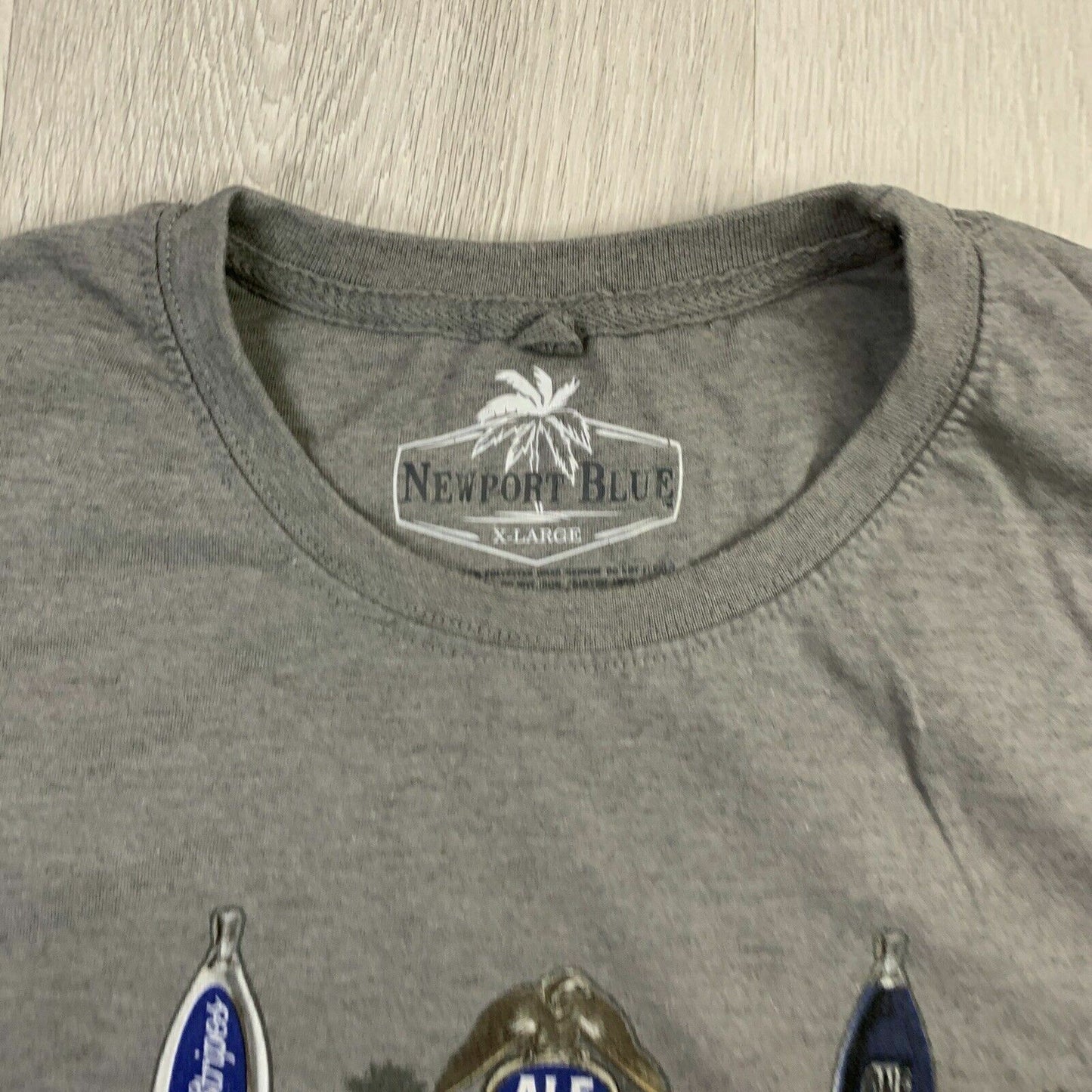 Newport Blue Beer Mens Grey T-Shirt Size XL