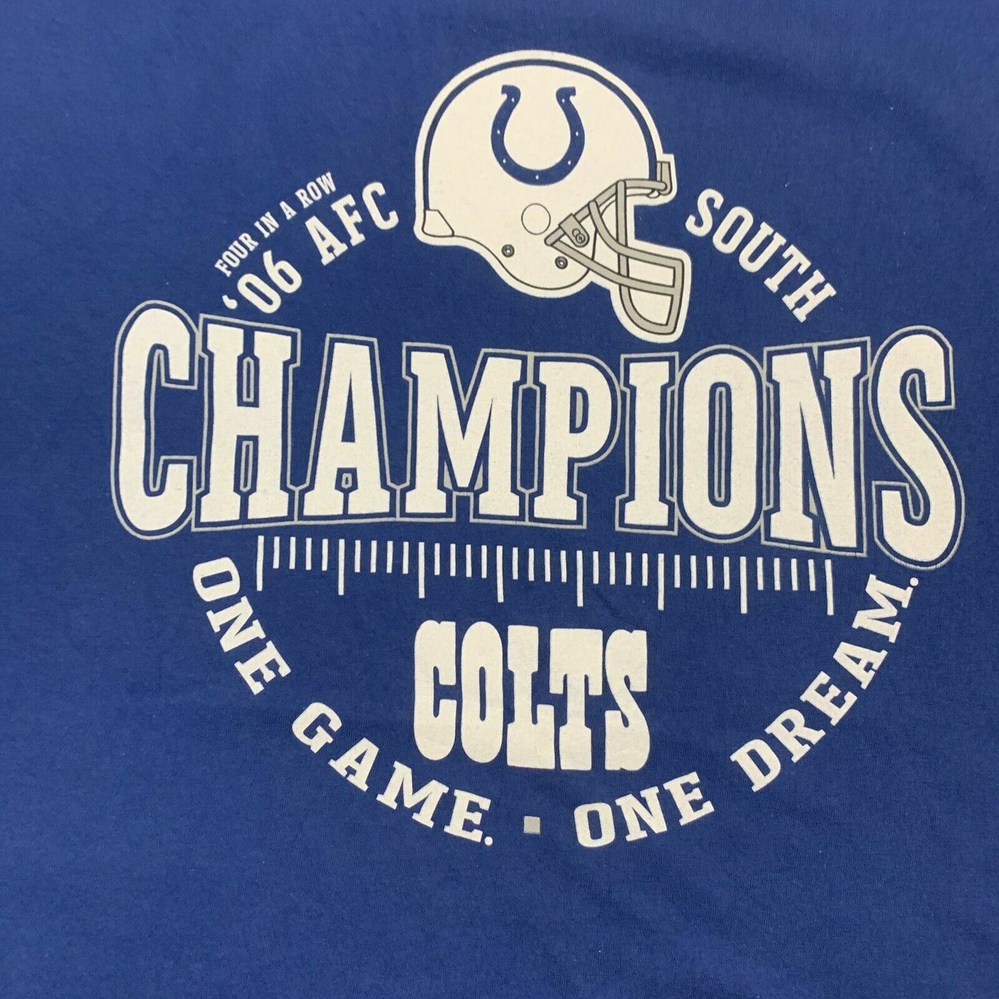 Indianapolis Colts AFC South Champion 06 Mens Blue T-Shirt Size L/XL Approx
