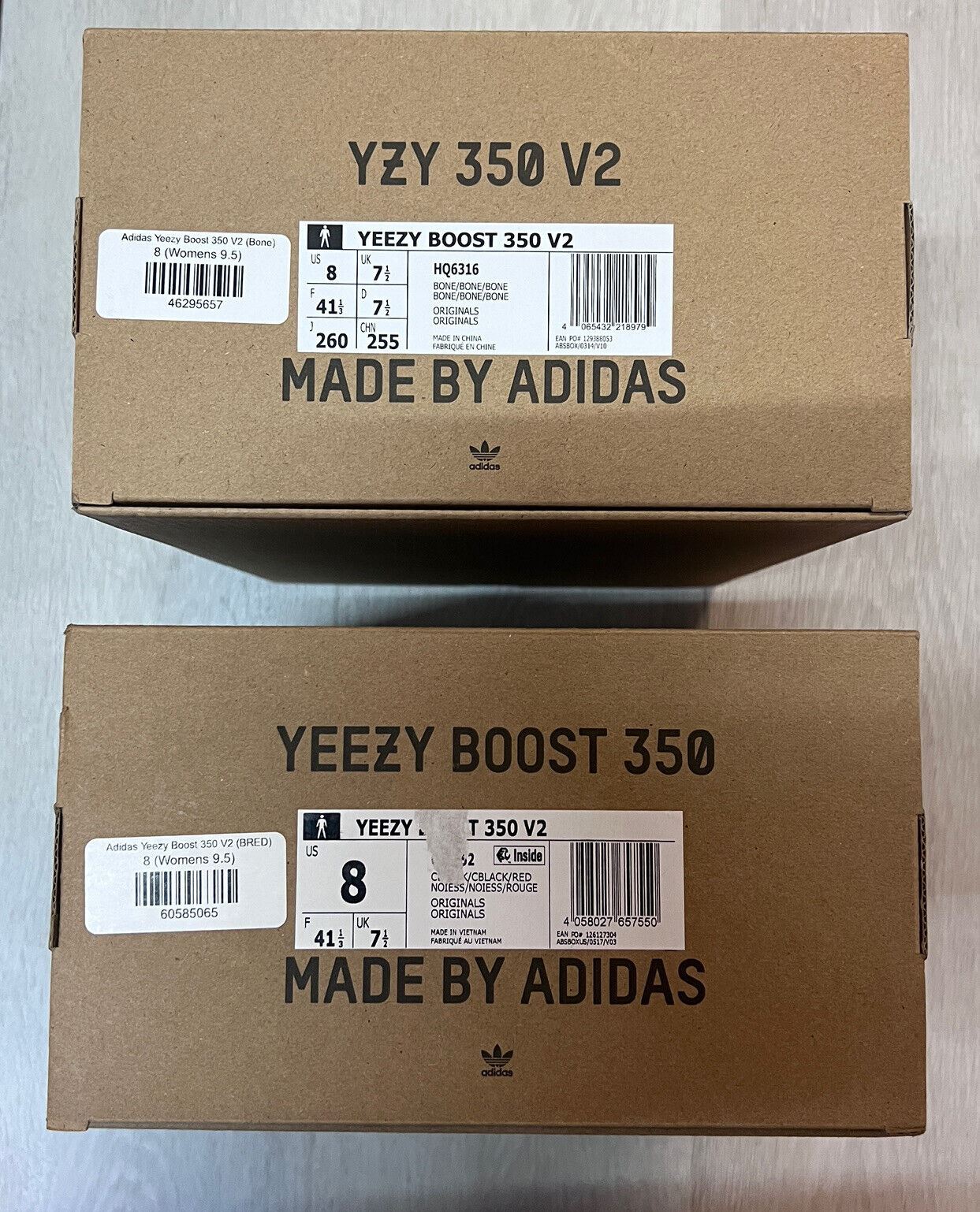 adidas Yeezy Boost Boxes 350 & Yzy 350 V2 (2 x Boxes) **BOXES ONLY**