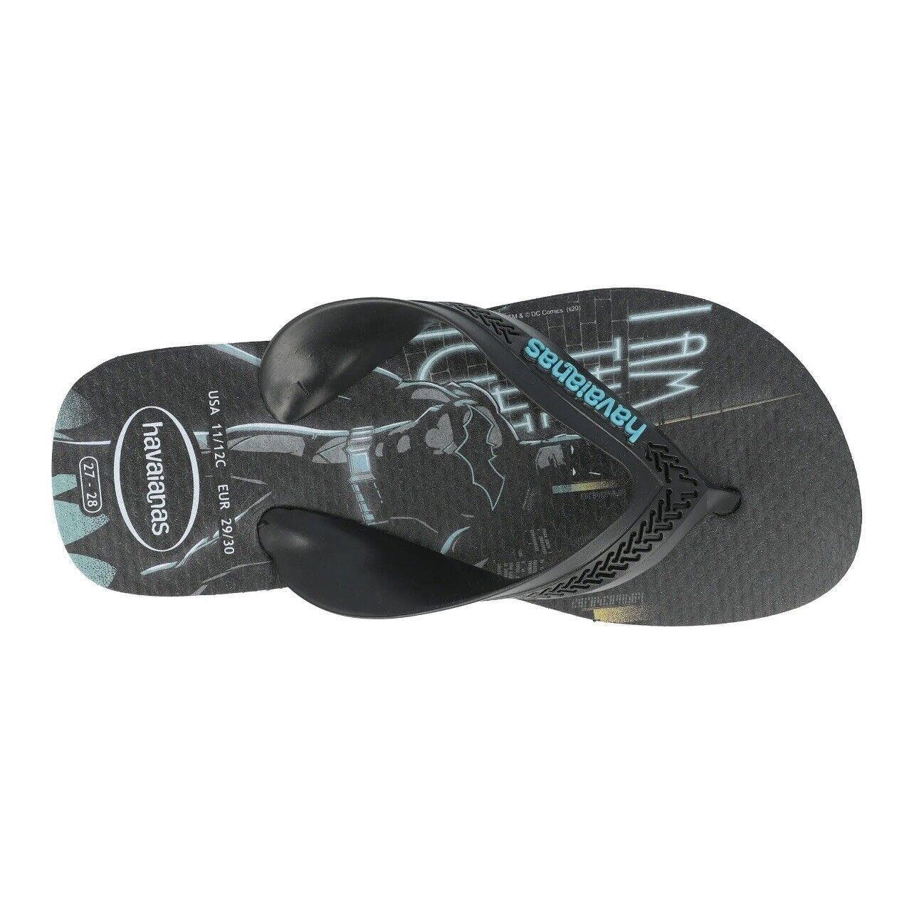 Havianas Kids Max Heroes Batman Black Flip Flops Thongs Size EU 25/26 - US 9