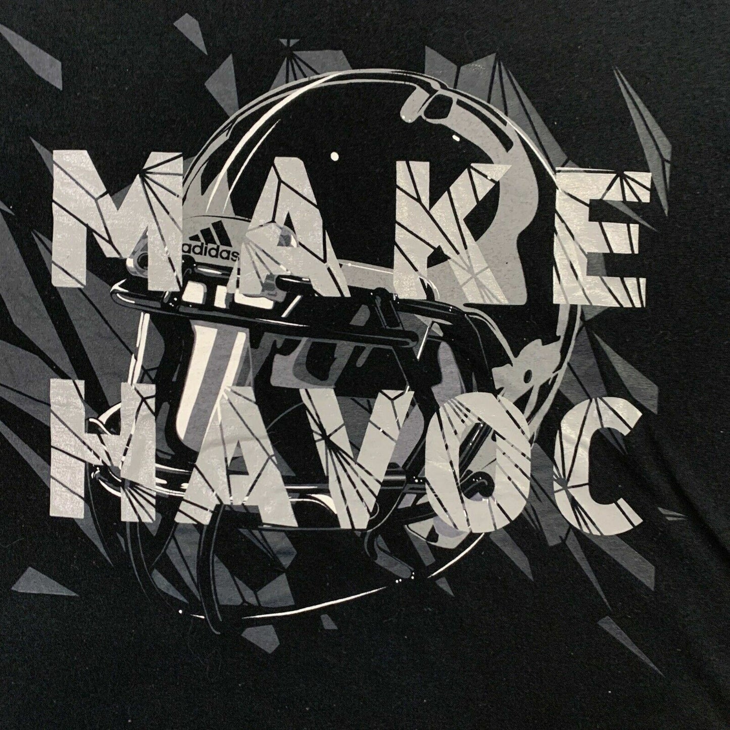 adidas Mens Gridiron 'Make Havoc' Black T-Shirt Size Small
