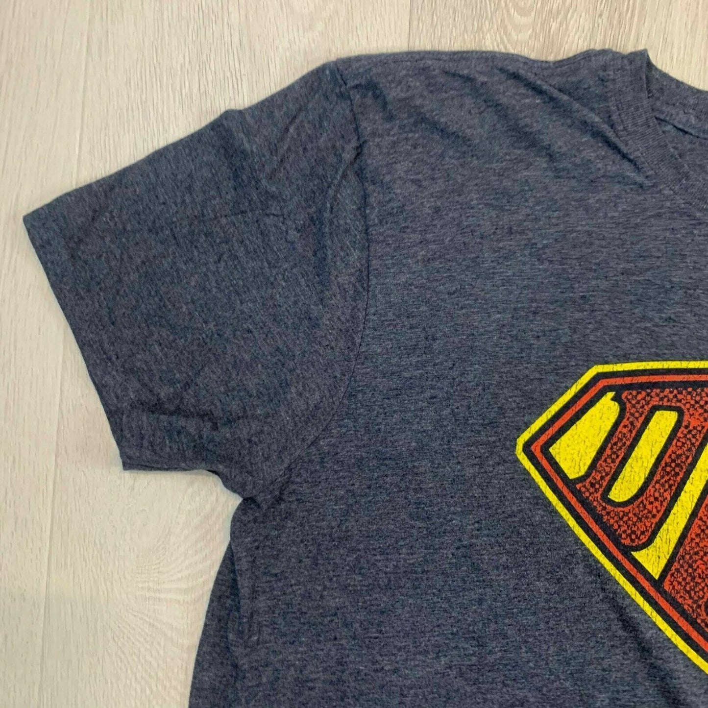 Super Dad Superman Dad Mens Grey T-Shirt Size XL