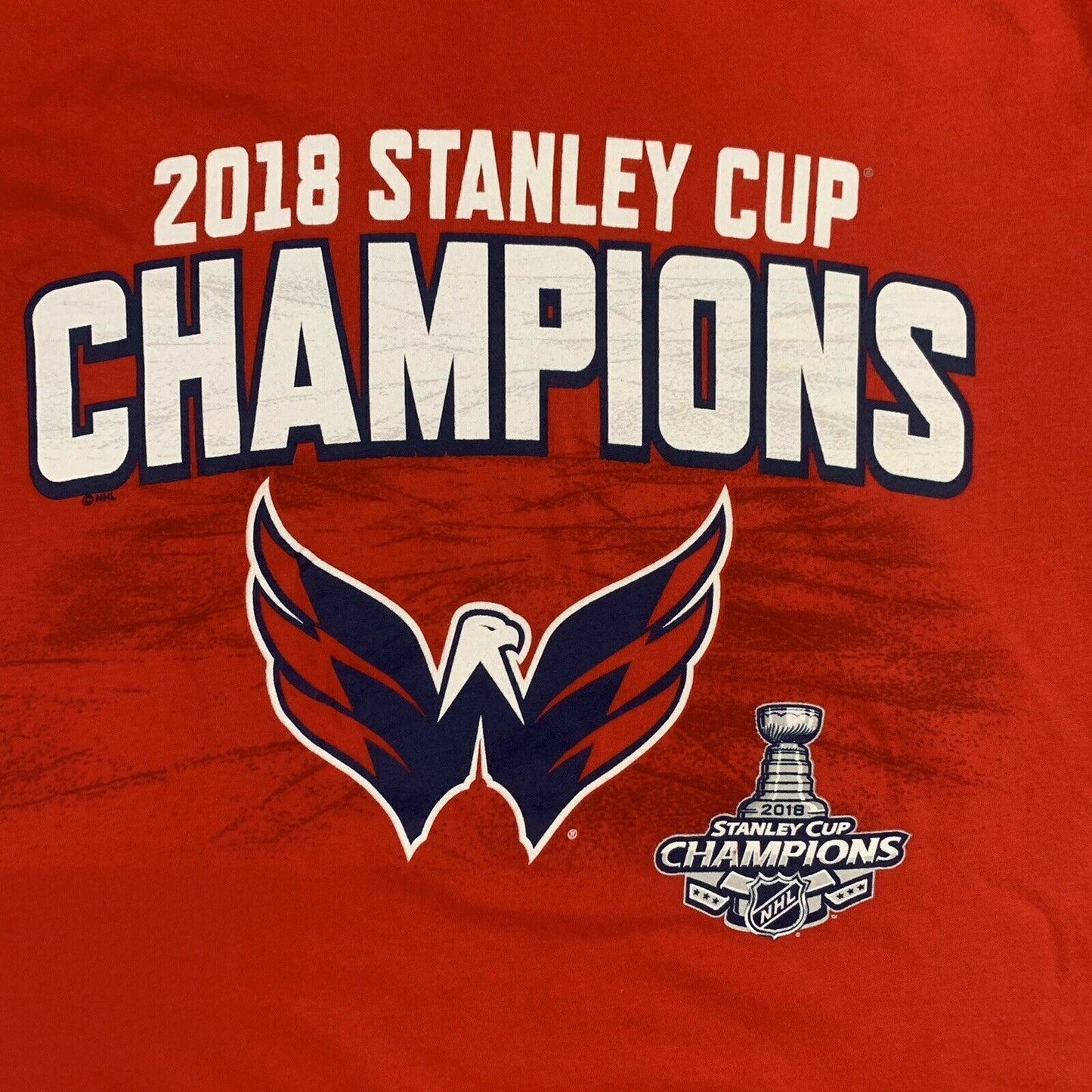 Fanatics NHL Washington Capitals 2018 Stanley Cup Champions Mens Large T-Shirt