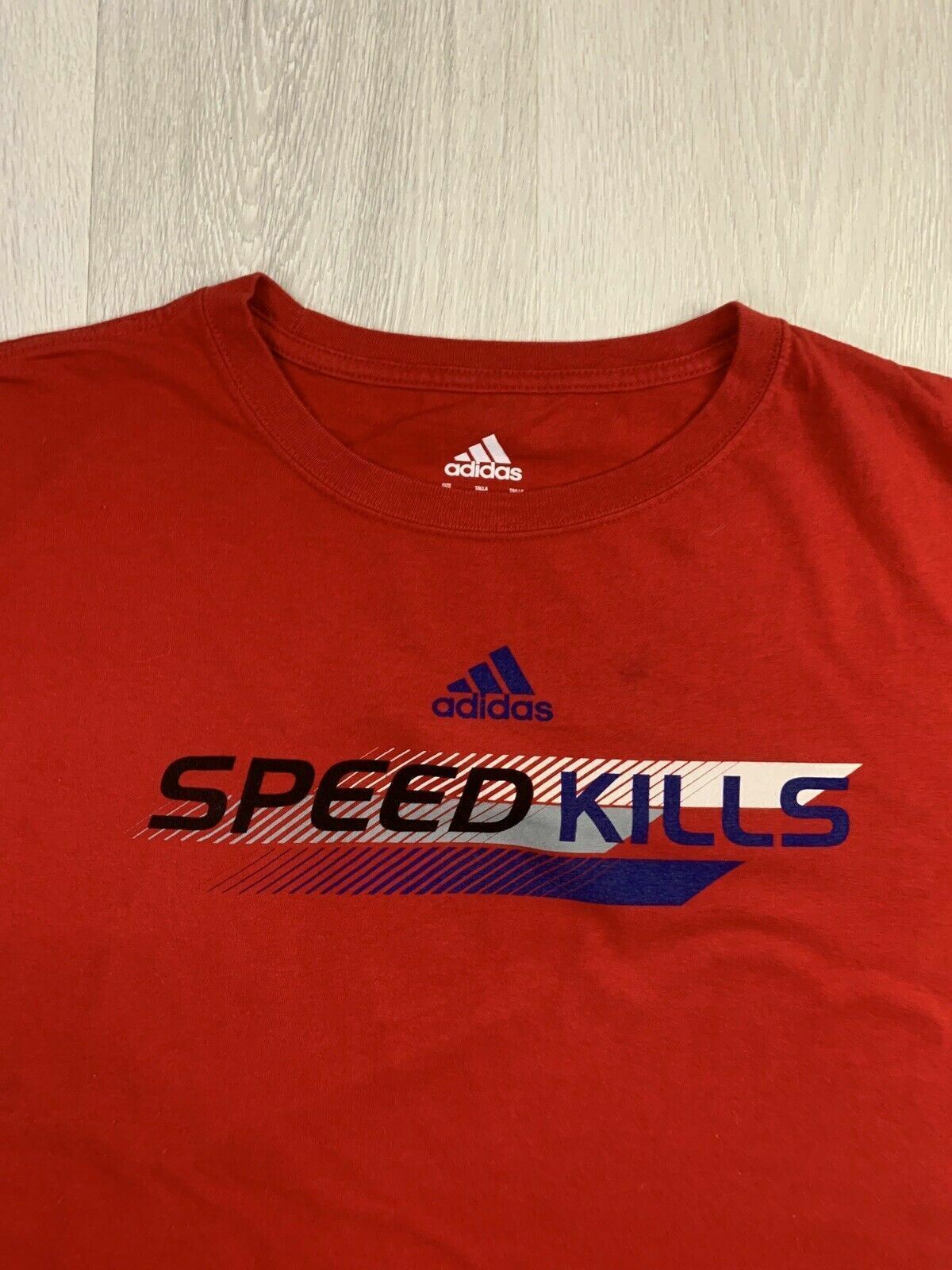 adidas Speed Kills Mens Red T-Shirt Size XL