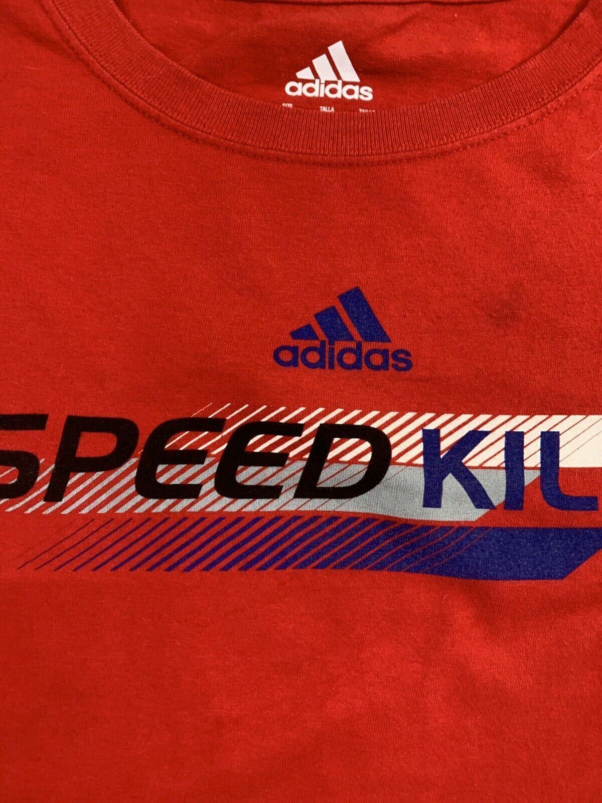 adidas Speed Kills Mens Red T-Shirt Size XL