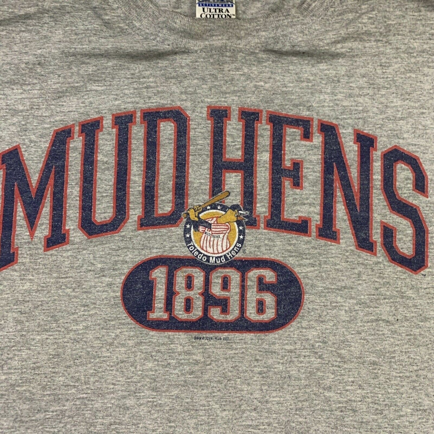 Vintage Toledo Mud Hens Minor League Baseball Mens Grey T-shirt Size XL