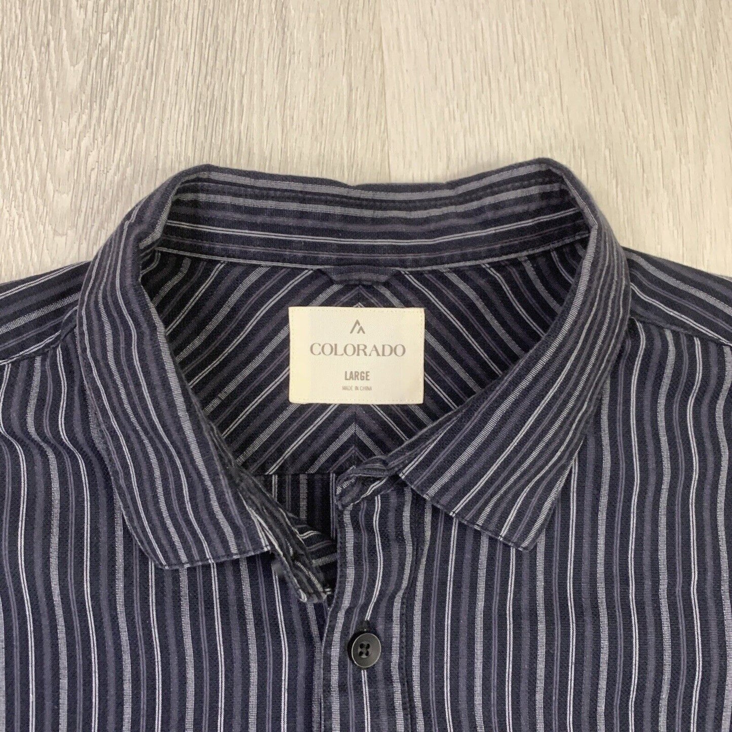 Colorado Mens Striped Long Sleeve Button Up Shirt Size Large
