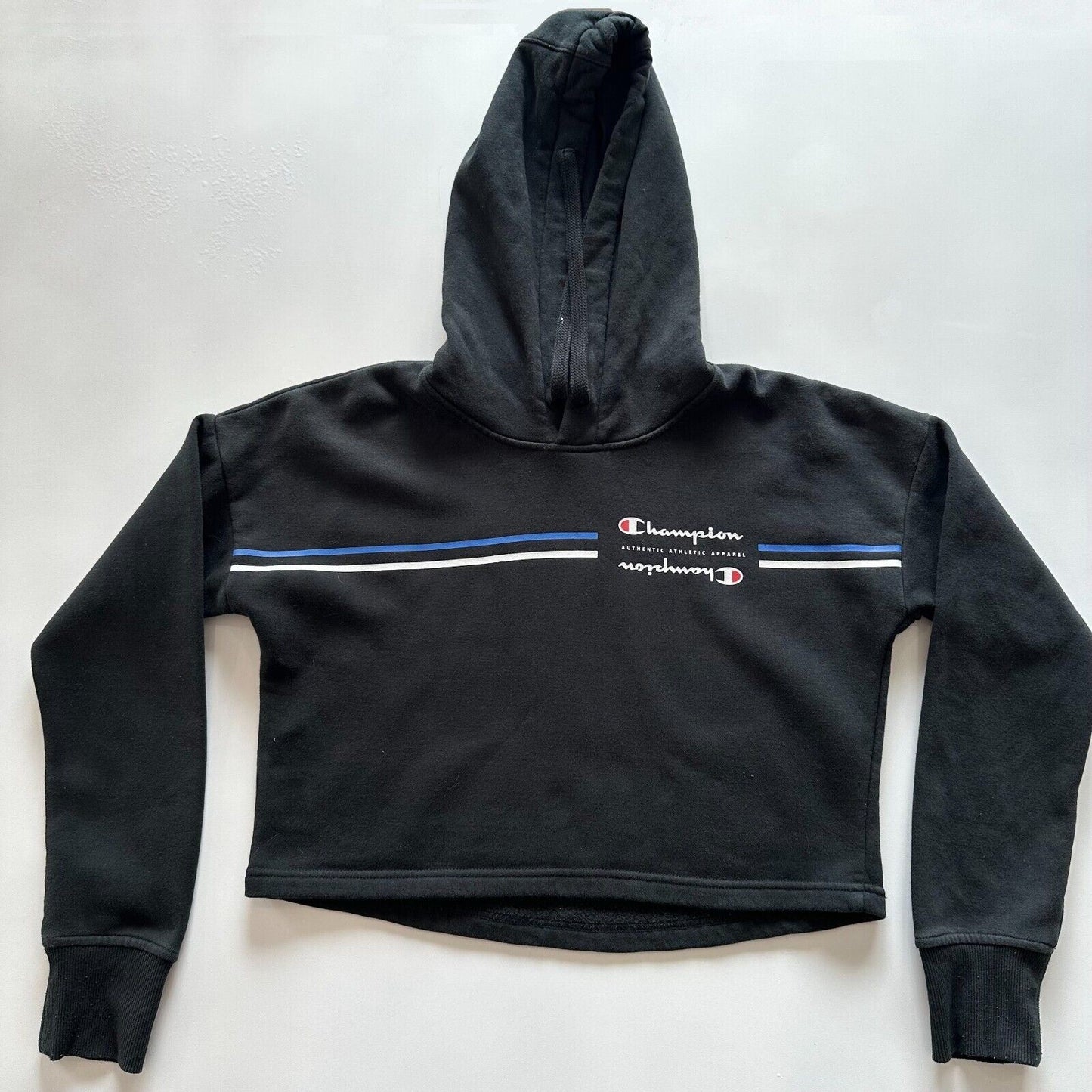 Champion Womens Black Cropped Hoodie Size XS