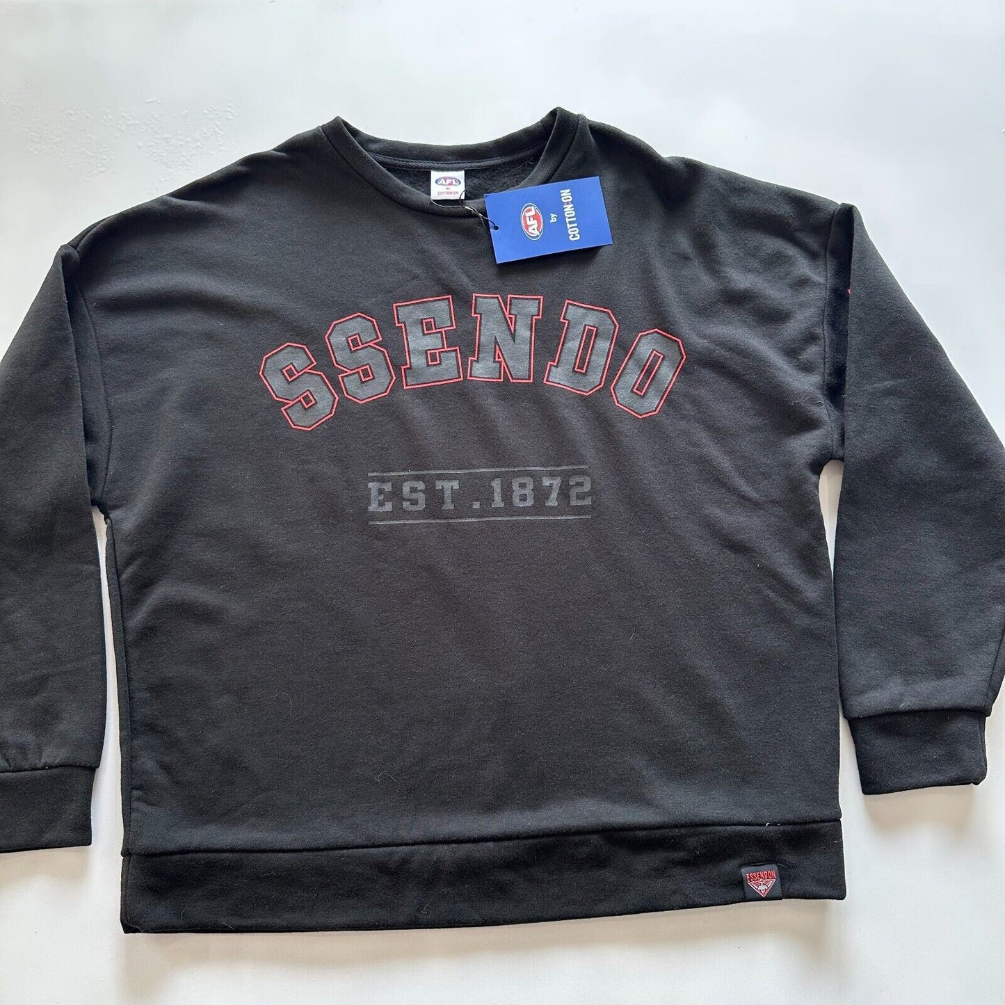 Cotton On x AFL Essendon Bomber Womens Black Jumper Size XL