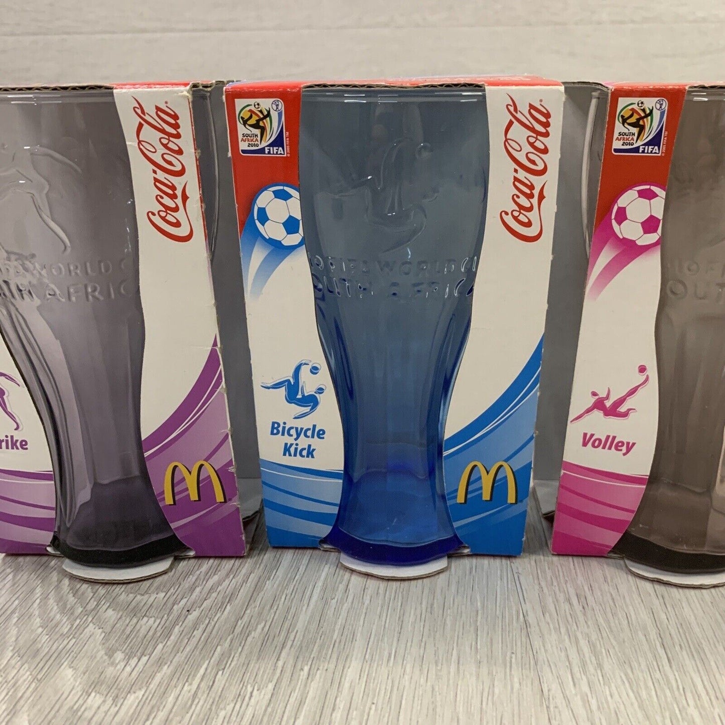 McDonalds South Africa Football World Cup 2010 Coca-Cola Collectable Glasses
